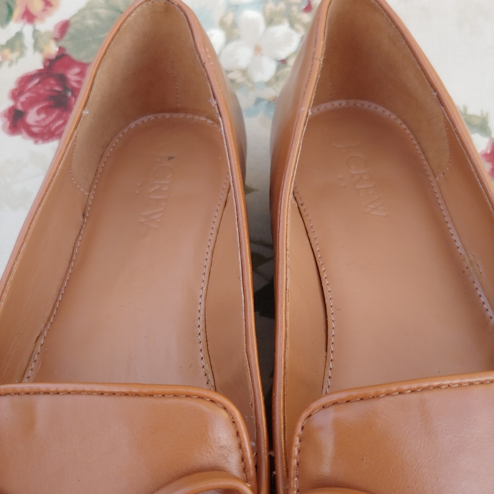 J. Crew Factory Women's Tan Loafers With Bow Detail Size 8.5 - Picture 16 of 16